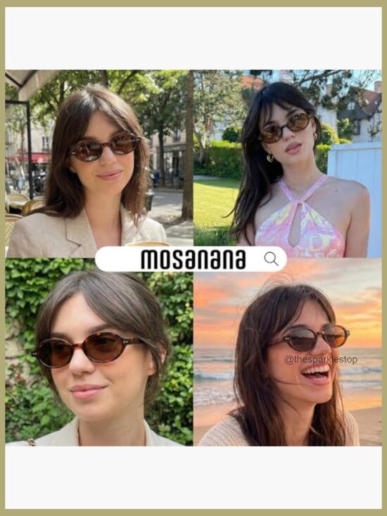 Retro Oval Sunglasses Small Trendy UV400 Protection Plastic Frames main image 4